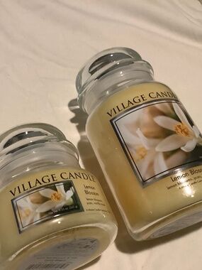 Village Candle set of 2 Lemon Blossoms Candles-NWT